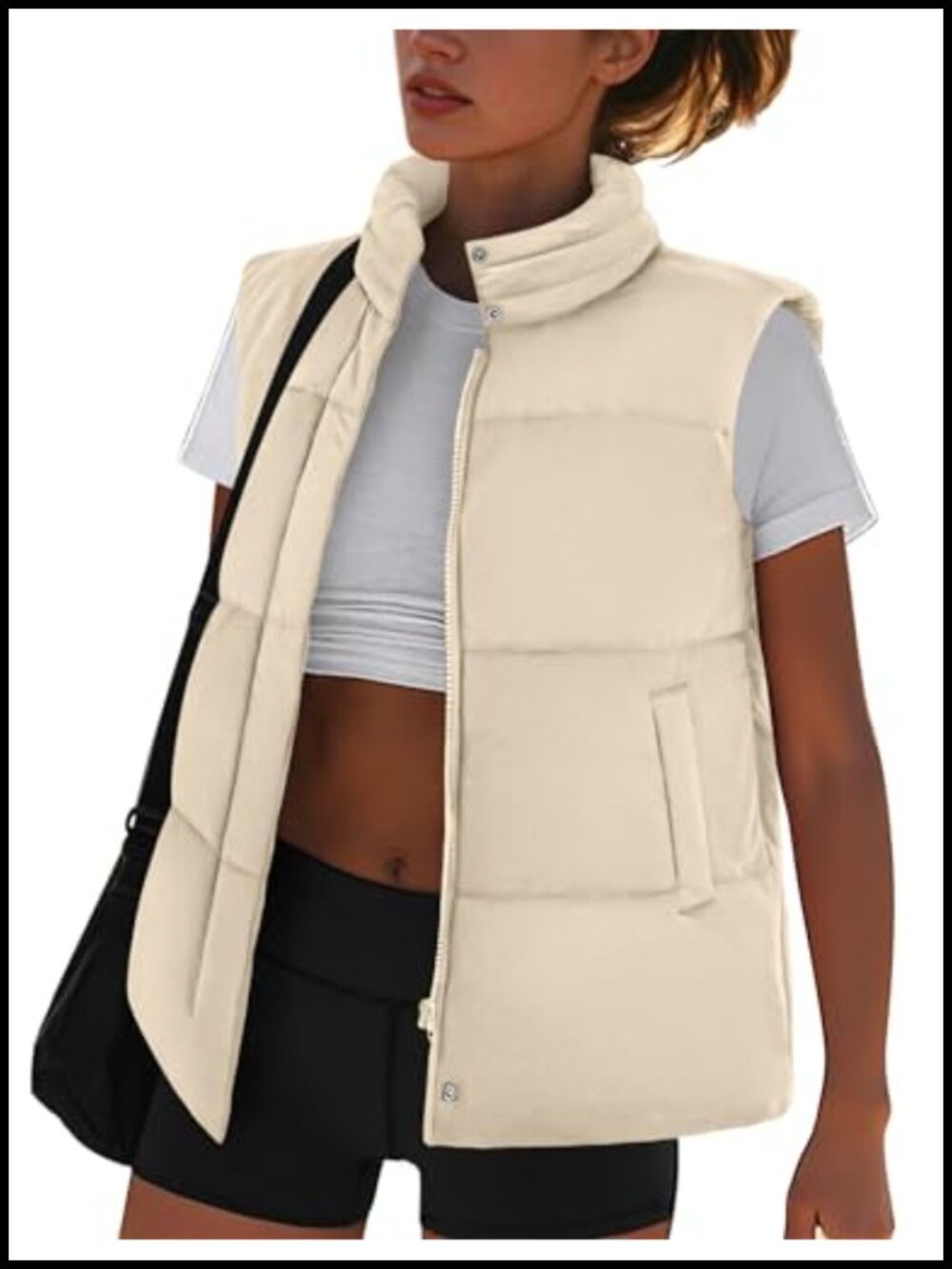 Zeagoo Womens Lightweight Quilted Puffer Vest Zip Up Sleeveless Gilet with